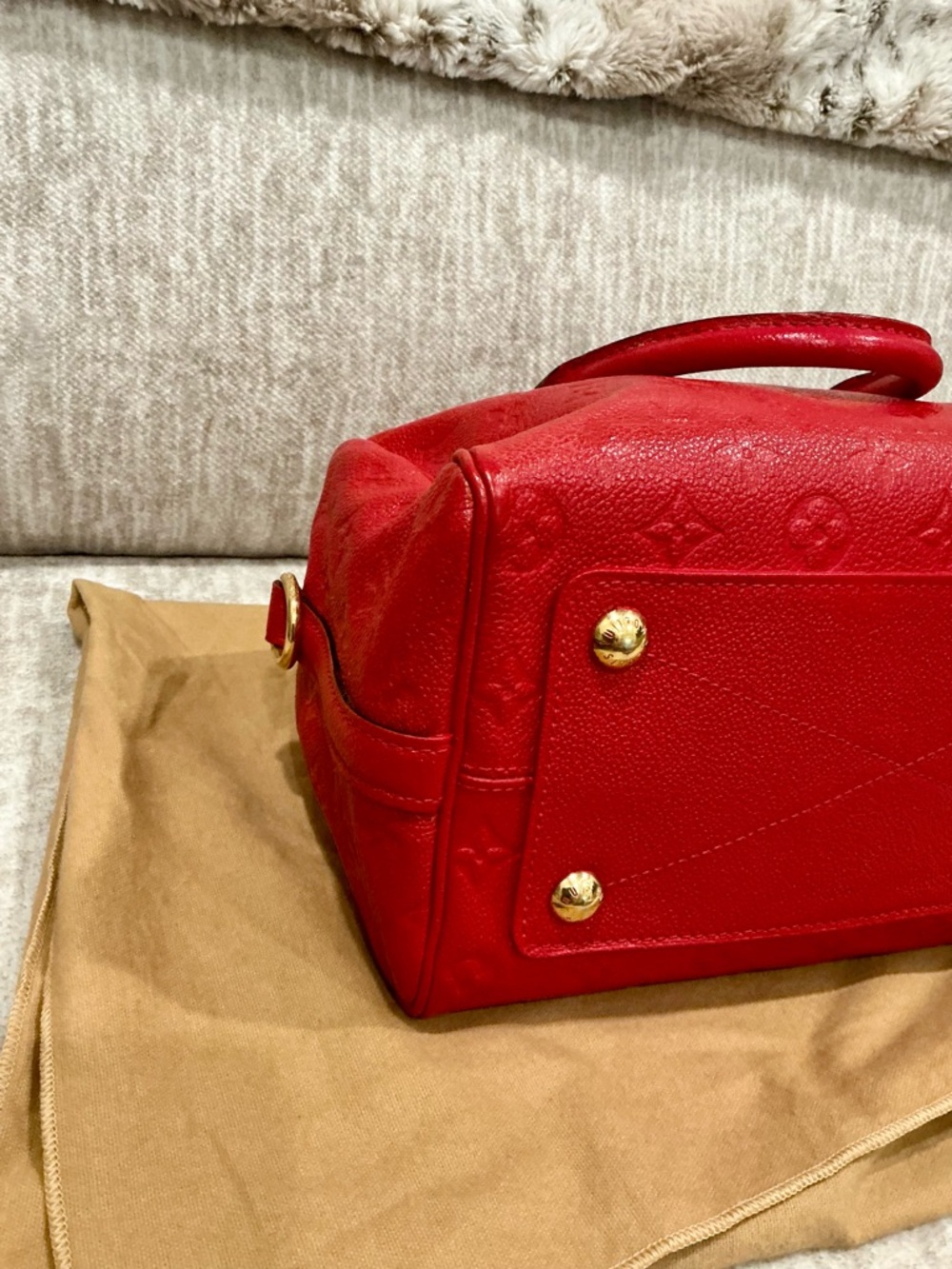 ✨💎Louis Vuitton💎✨Red Empriente Leather Speedy 25 Bandoulière - Picture 5 of 13